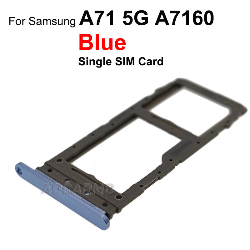Samsung Galaxy a71 5g sm-a7160用のフルショーのSIMカードホルダー、デュアルおよびシングルSIMカード、交換部品