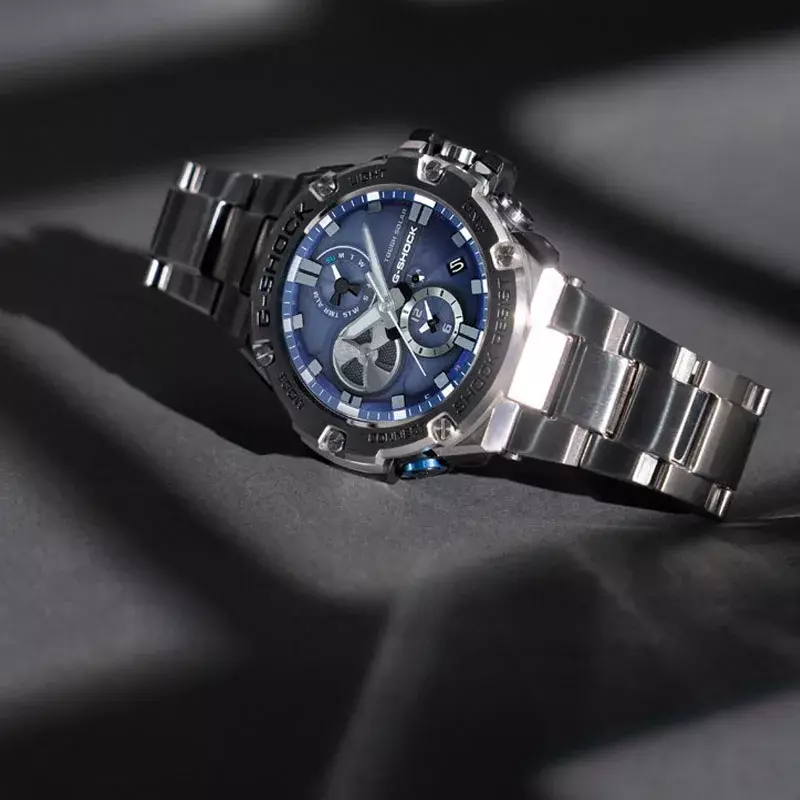 Zegarki G-SHOCK dla mężczyzn Seria GST-B100 Casual Luksusowy kwarcowy wielofunkcyjny, odporny na wstrząsy podwójny wyświetlacz Zegarek męski ze stali nierdzewnej