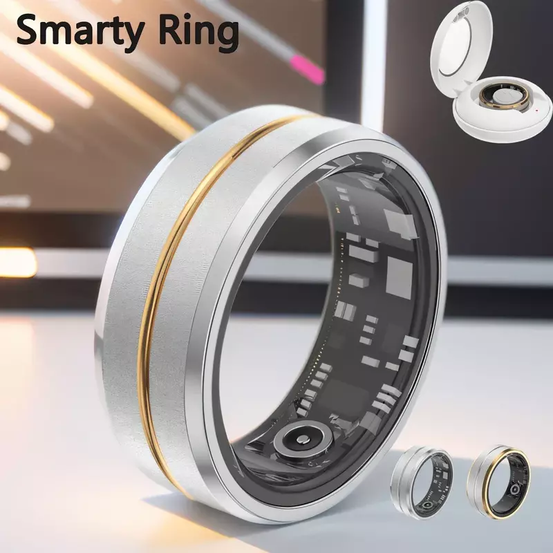 Cincin pintar pelacak Kebugaran Pria Wanita, cincin pintar olahraga tahan air IP68, cincin pintar pecinta oksigen darah untuk Android IOS H01 2024