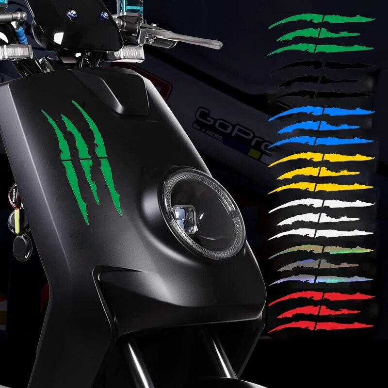 รถจักรยานยนต์รถสติกเกอร์ Monster Claw รอยขีดข่วน Stripe Decal Marker สะท้อนแสงกันน้ำ Moto อุปกรณ์ประดับตกแต่ง