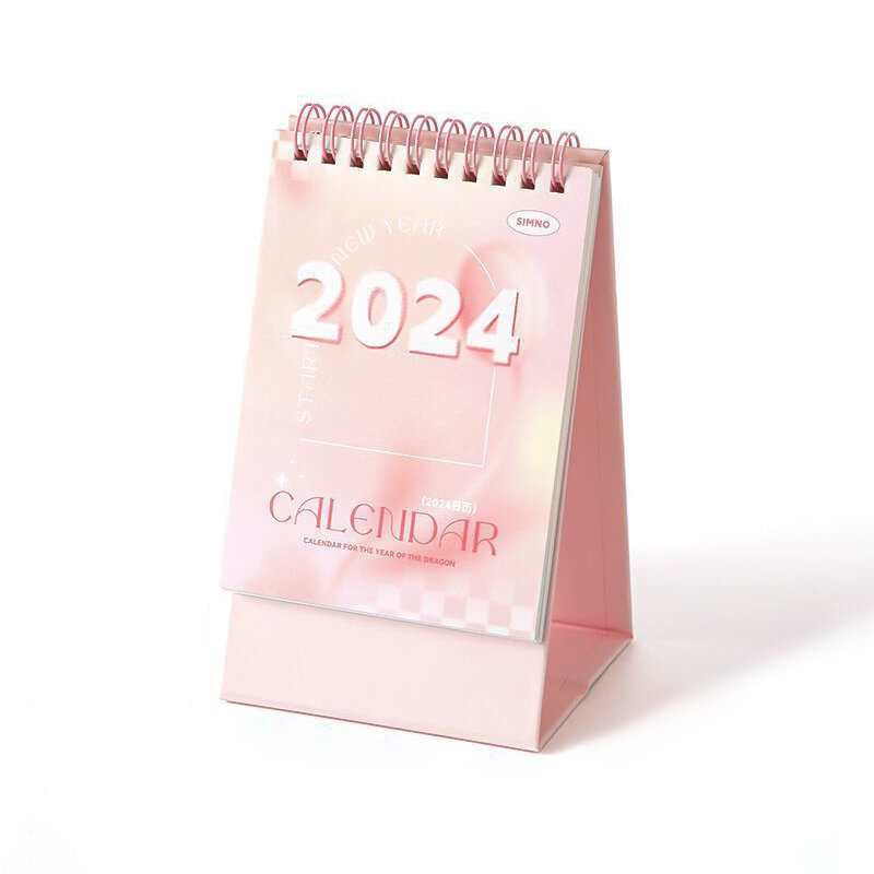 Calendrier de l'année 2024 pour les événements statiques, calendrier mensuel portable, décoration de bureau créative et minimaliste pour les étudiants
