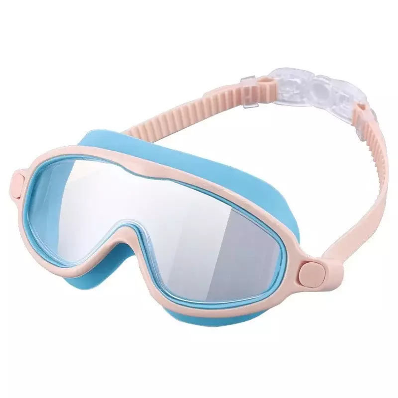 Kacamata renang silikon lembut tahan air, kacamata renang profesional bingkai besar, kacamata Anti kabut UV untuk pria dan wanita