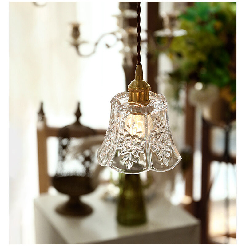 Lámpara colgante moderna de cristal para decoración de techo, accesorios de luces colgantes para comedor, mesita de noche