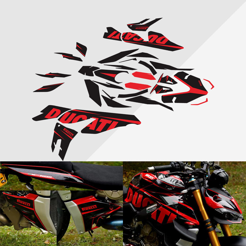 Untuk Ducati Streetfighter V4 V4S stiker versi mobil penuh bunga tarik seluruh mobil dihiasi dengan stiker decal pelat bunga
