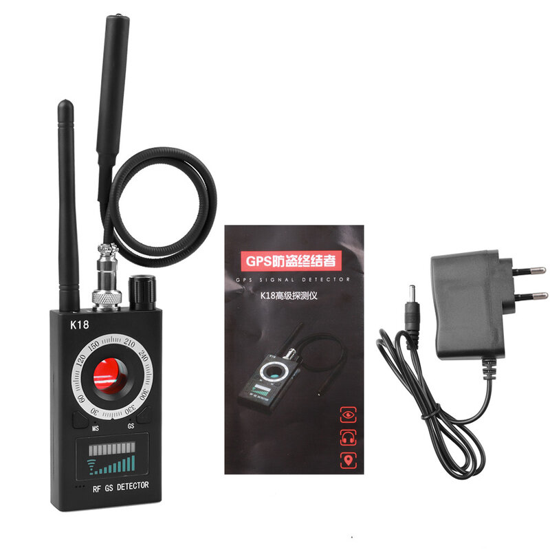 กล้องตรวจจับไร้สาย2022 K18 1MHz-6.5GHz GSM เครื่องค้นหาข้อผิดพลาดสัญญาณ GPS เลนส์สัญญาณ RF ติดตามตรวจจับมัลติฟังก์ชั่นป้องกันกล้อง