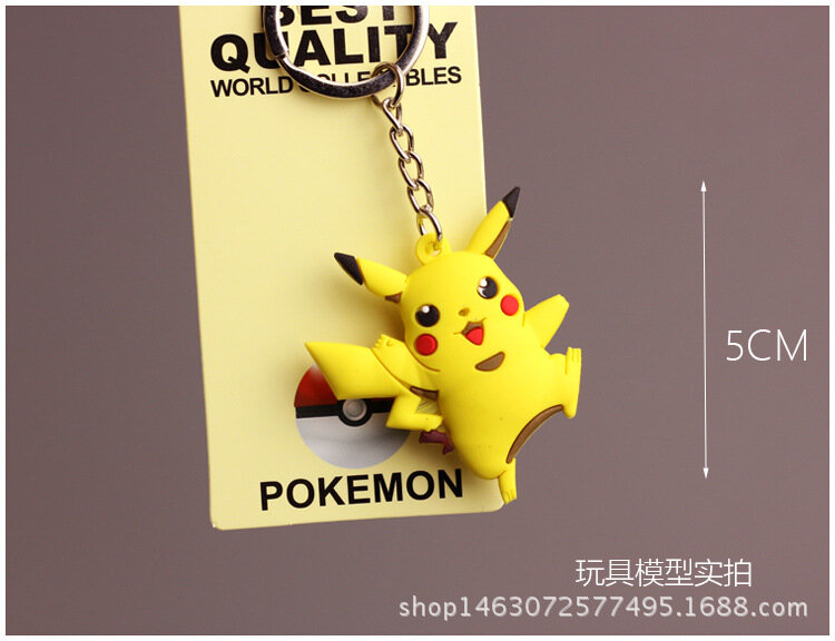 LLavero de silicona con figura de acción de Pokémon, accesorio colgante de Anime, Pikachu, Charmander, Psyduck, Squirtle, regalo de cumpleaños para niños