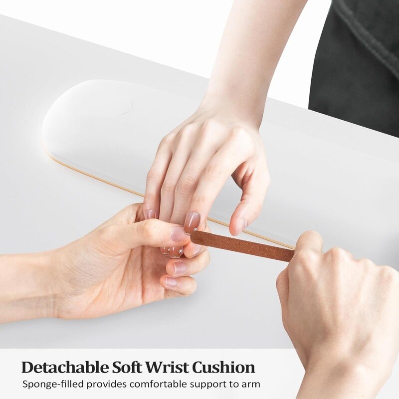 Manicure Table Nail Desk w/Cabinet, Drawers, Wheels & Wrist Rest, Spa Salon Beauty Home Wooden Technician Workstation Nail Art