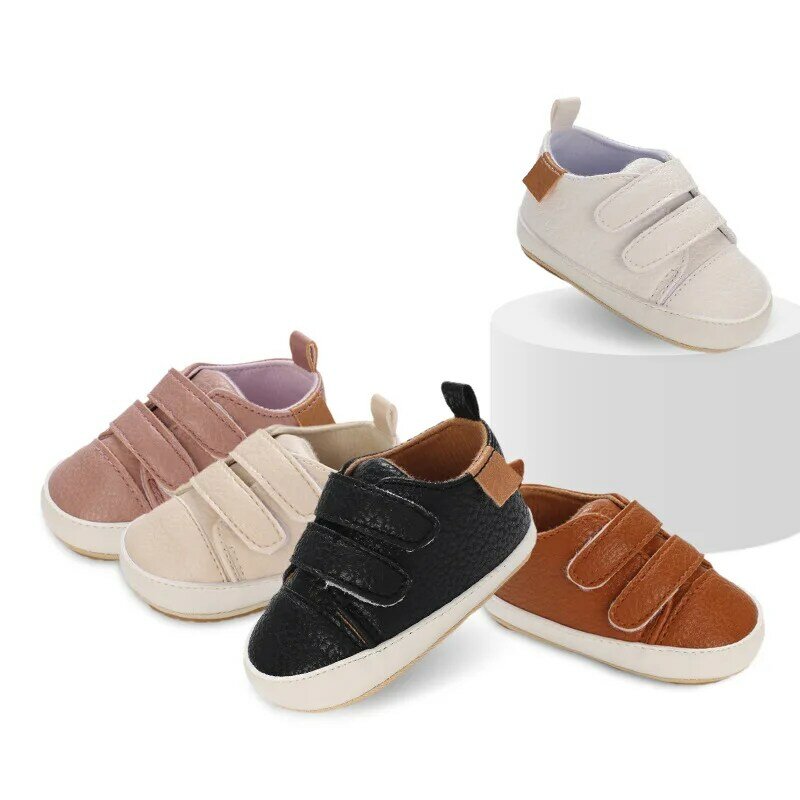 Baby Boys Girls Shoes Infant Sneakers PU Leather Non Slip Rubber Sole Newborn Shoes Toddler First Walker Crib Shoes