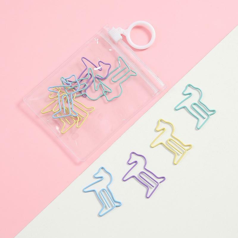 10pcs Paper Clip Creative Small Planet Heart Animal Star Mini candy-colored Clip Stationery for Office School Supplies