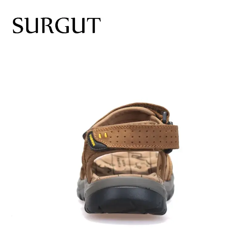Surgut venda quente nova moda verão lazer praia sapatos masculinos sandálias de couro de alta qualidade os grandes metros sandálias masculinas tamanho 38-48
