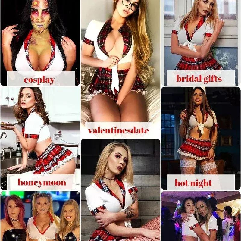 Lingerie sexy pour femmes, sous-vêtements porno, robe de femme de chambre sexy, uniforme de cosplay, costume d'écolière, nuisette, robe 7.0