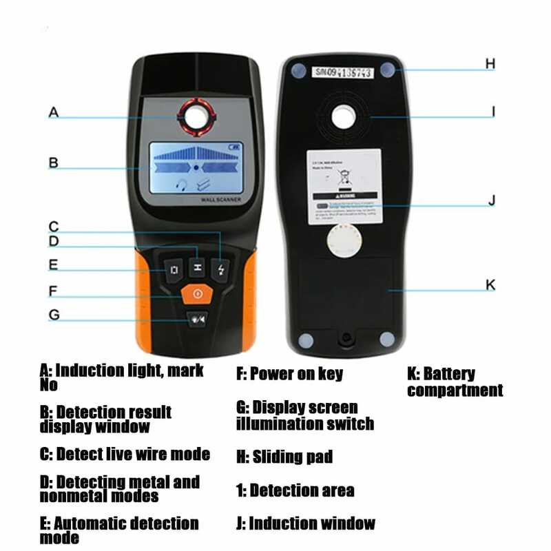 Detector de Metales 3 en 1, escáner de pared, Cable de madera, buscador de pernos de Cable eléctrico con alarma LED y pitidos