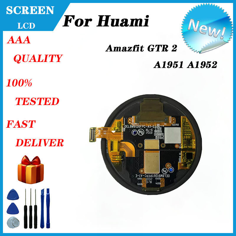 Layar sentuh Layar AMOLED Digitizer LCD + layar sentuh untuk Huami AMAZFIT GTR 2 A101 A122