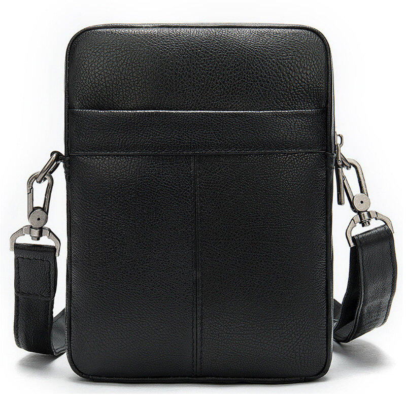 Bolsa de ombro de couro multifuncional, bolsa diagonal pequena, bolsa de negócios masculina, nova camada superior, nova