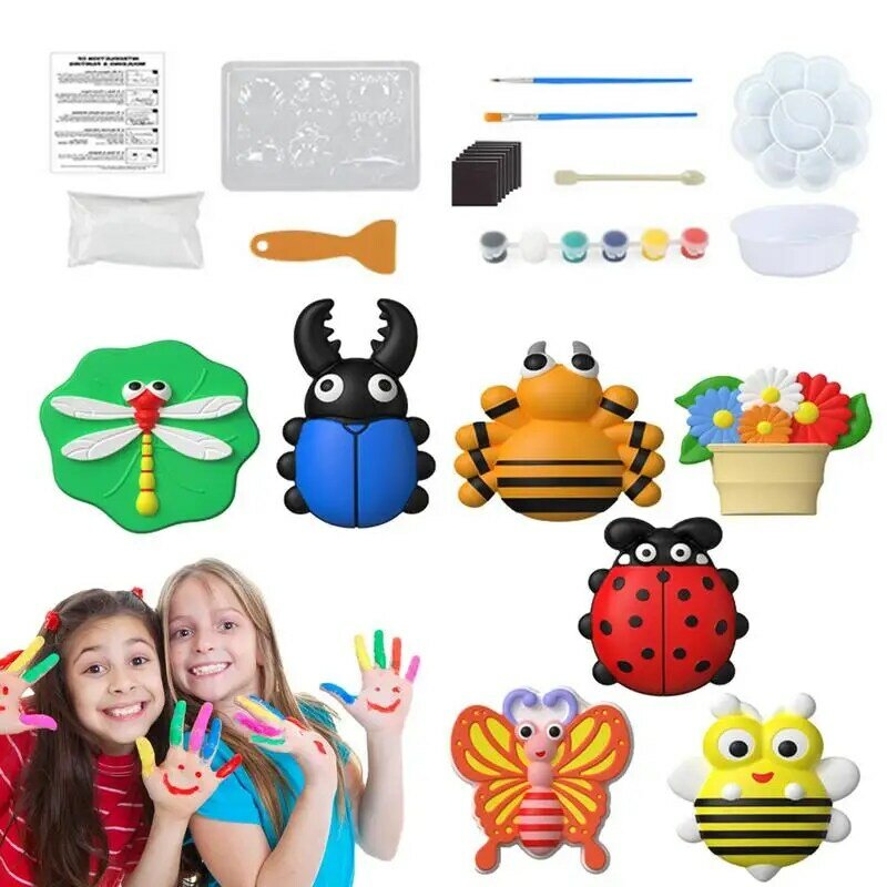 Набор для рисования пластырем для родителей и детей, керамический набор для рисования, игрушки ручной работы с 12 акварельными ручками для детей 4-8 лет в помещении