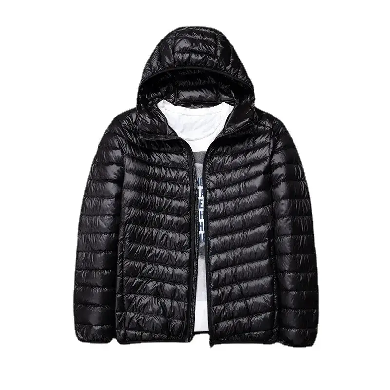 2024 New High-grade Men's White Duck Down Light Down Jacket Men's Short Hooded Men's Autumn Winter Lightweight Coat Men Jacket