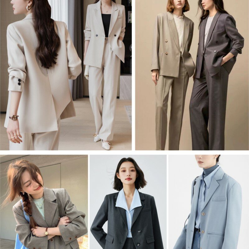 Abrigo de tela Serge para hombre y mujer, camisa de traje de negocios y uniforme de vestido, poliéster, primavera y otoño