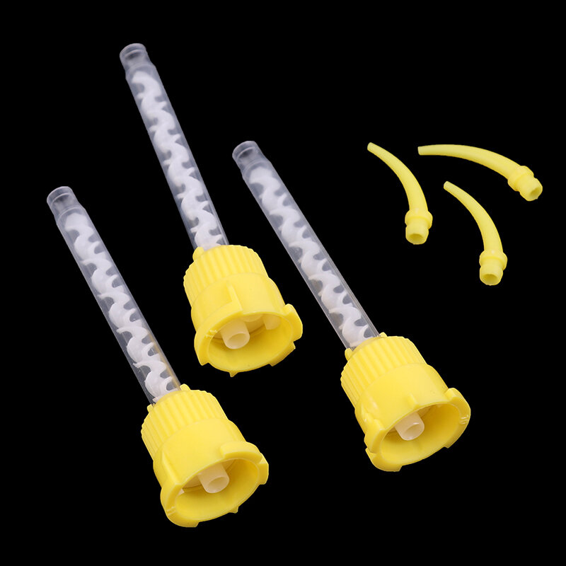 Boquillas de impresión desechables para cabezal mezclador, materiales dentales de goma de silicona 1:1, 50/100 piezas
