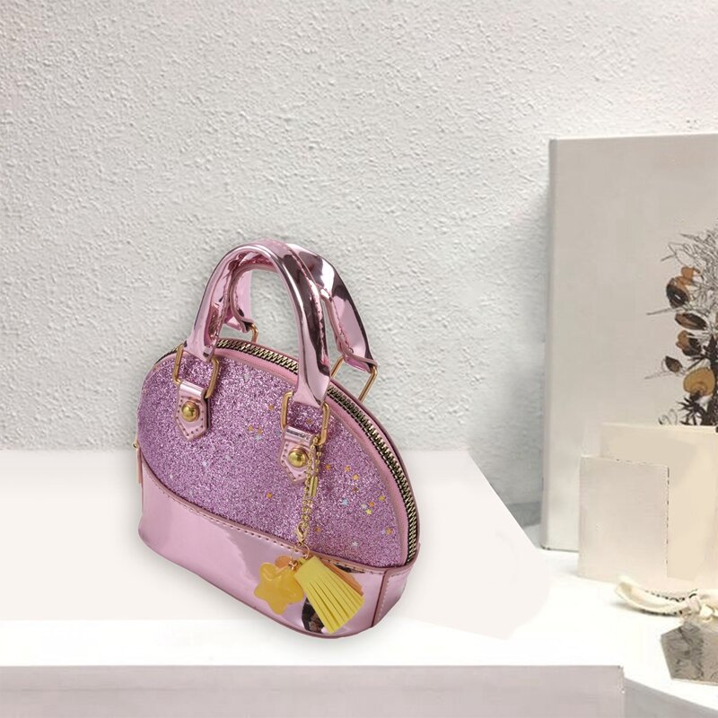 Kleine Mädchen Pailletten Handtaschen Prinzessin Umhängetasche Mini Schulranzen Geschenke für Mädchen Kleinkind Kinder (rosa)