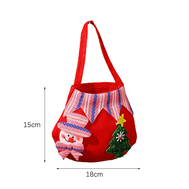 Christmas Drawstring Bags Cloth Flock Christmas Party Reindeer Santa Claus Snowmen Candy Bag Pouch Treat Bags Children
