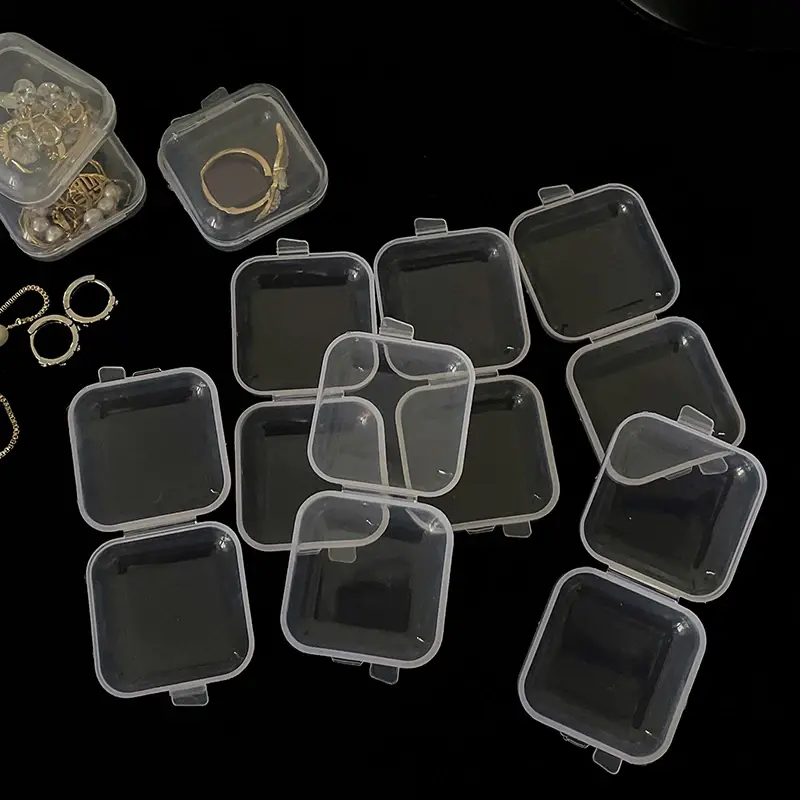 Mini Caixa De Recipientes De Armazenamento De Plástico, Portátil Pill Medicine Holder, Organizador De Jóias, Embalagem para Brincos e Anéis, 4Pcs, 24Pcs