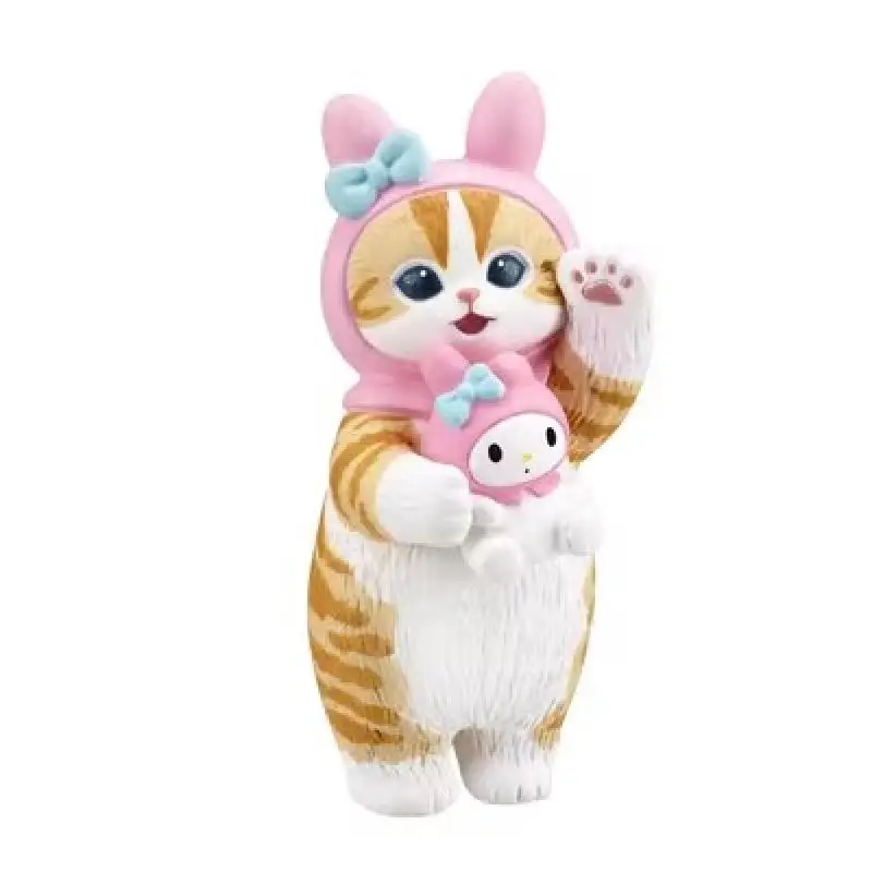 Mofusand Cat Figure Cross-Dressing Doll Hello Kitty Kuromi Hanyodon Anime Action Figure Halloween Decoration Model Xmas Gift