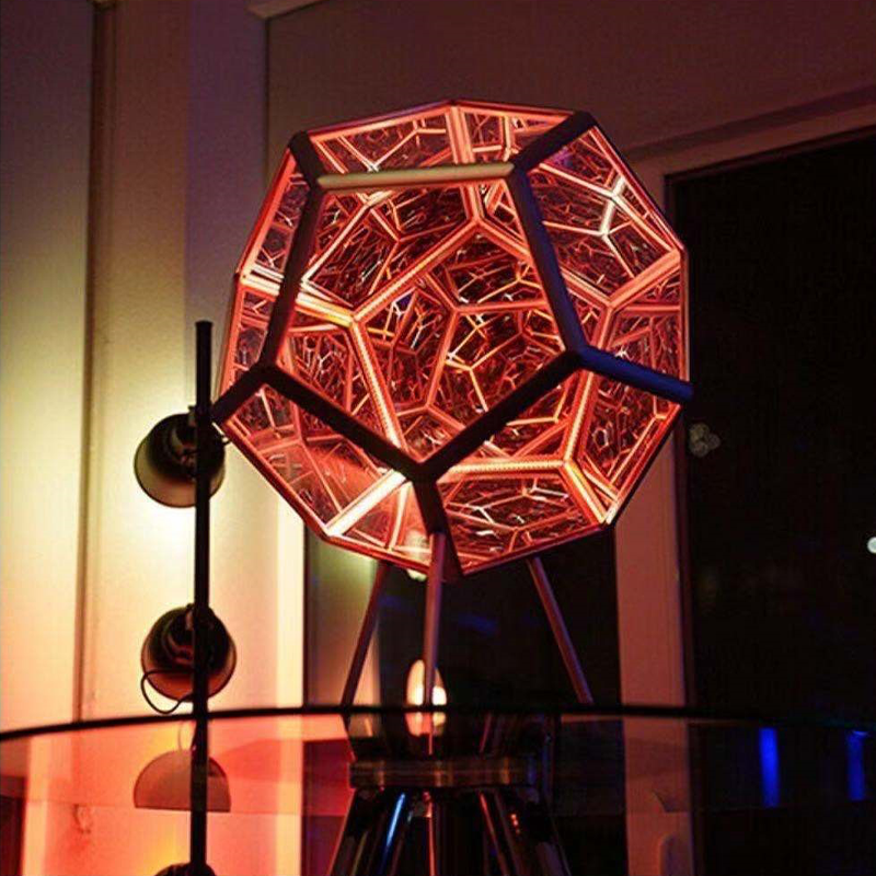 3D LEDナイトライト,幾何学的なテーブルランプ,スターリースカイライト,ミラーアート,クリエイティブ,誕生日プレゼント