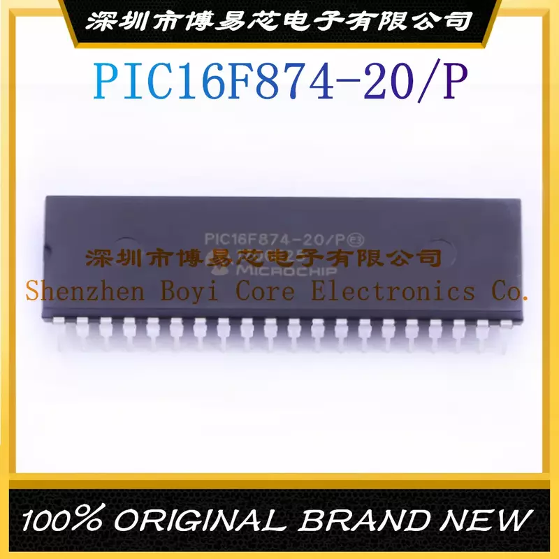 Pakiet PIC16F874-20/P DIP-40 nowy oryginalny oryginalny układ scalony mikrokontrolera (MCU/MPU/SOC)