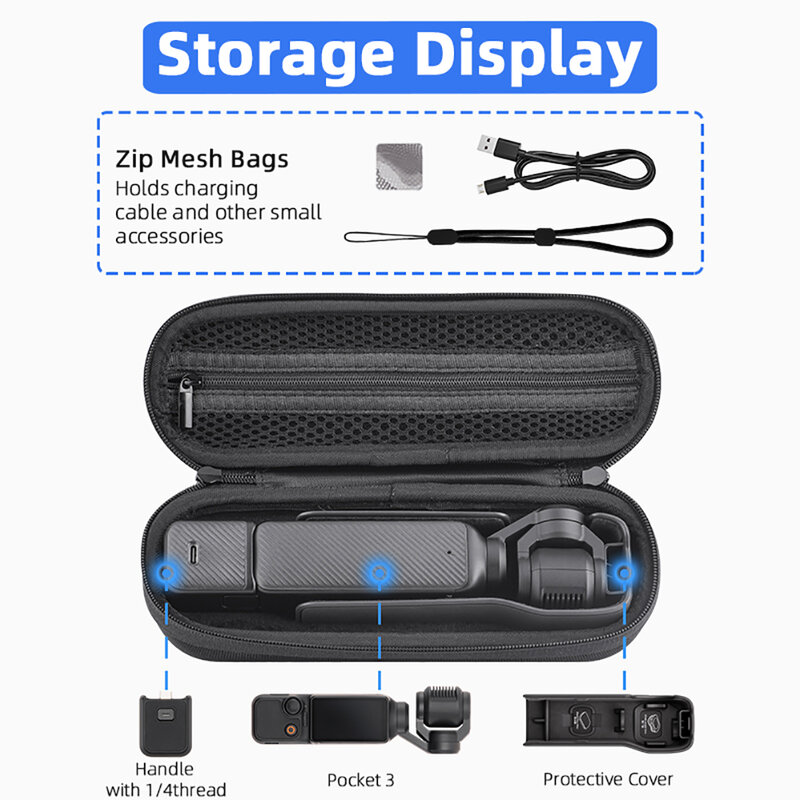 Portable Carrying Case Custom-Designed Scratch Proof Wear-Resistant Nylon Camera Storage Bag For DJI OSMO Pocket 3 Accessories