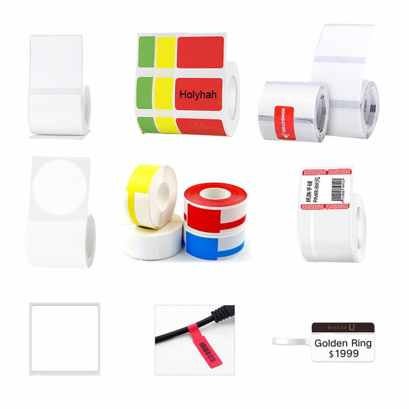 Niimbot-Pure White Color Cable Label, Thermal Label Paper, impermeável, Anti-Óleo, Rasgo-Resistente, Jóias Price Tag, B21, B3S, B1