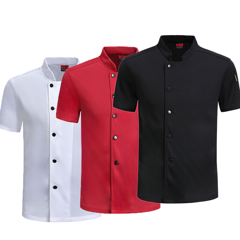 Uniforme da cuoco traspirante a maniche corte per la camicia da cameriere della cucina dell'hotel del ristorante