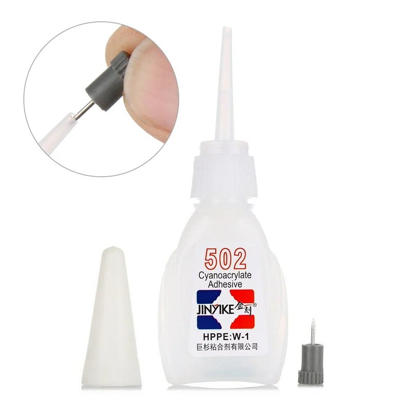 502 Super Glue Instant Quick-drying Cyanoacrylate Adhesive Leather Rubber Wood Metal Strong Bond Liquid Glue Tool 10g