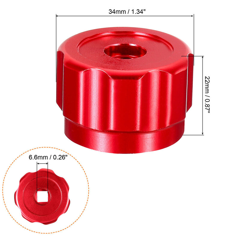 Mejora tus medidores de colector con mango de rueda redonda, perilla fácil de usar en rojo vibrante, Material de aleación de aluminio resistente al óxido