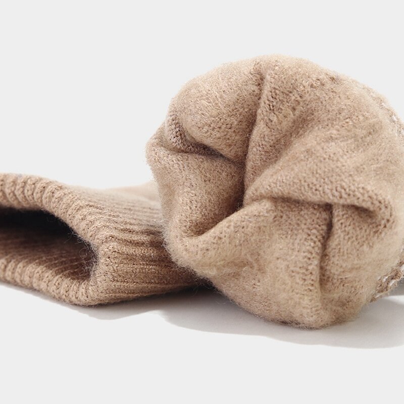Женская зимняя теплая вязаная шапка бини, перчатки и длинный шарф, термоподкладка и ветрозащитный зимний комплект для улицы для мужчин и женщин