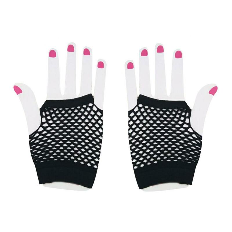 Черные сетчатые перчатки без пальцев с защитой от УФ-лучей для вождения и танцев, кружевные перчатки, ажурные перчатки, Необычные сетчатые перчатки