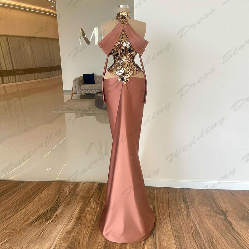 Sexy Backless Mermaid Evening Dresses Fascinating Long Off Shoulder Sleeveless Luxury Elegant Party Formal Prom Gowns For Women