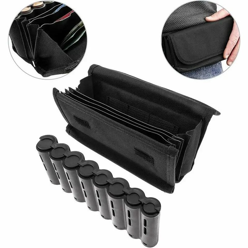 웨이터 운전자용 크리에이티브 허리 지갑 가방, 유로 동전 거치대 디펜서 패니 팩, 8 슬롯, 안전한 유로 분류기 및 정리함