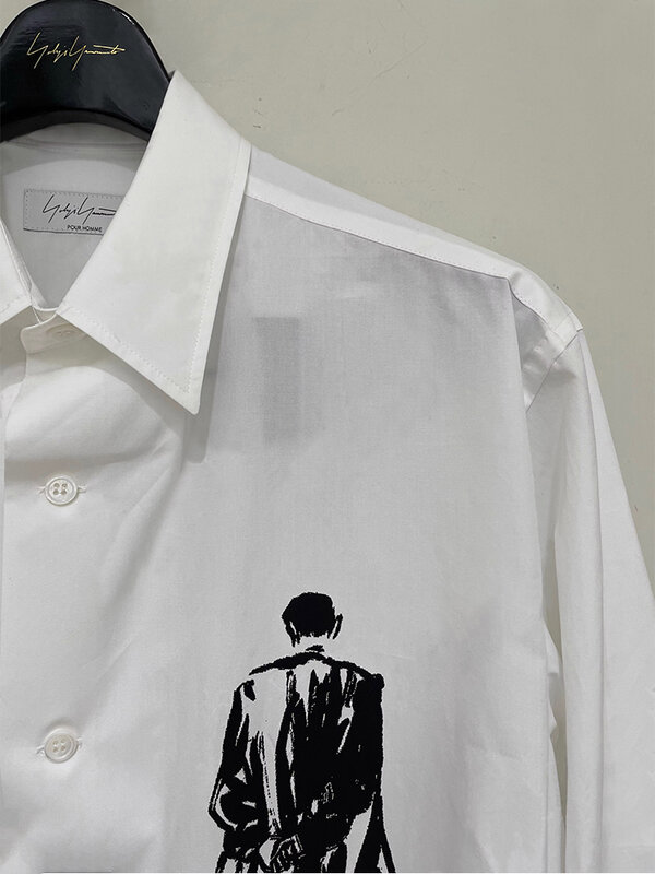 Herren Rücken hemden Luxus Design Yohji Yamamotos Hemden übergroße Yohji für Mann und Frau Y3 Chemise Homme Original weißes Hemd