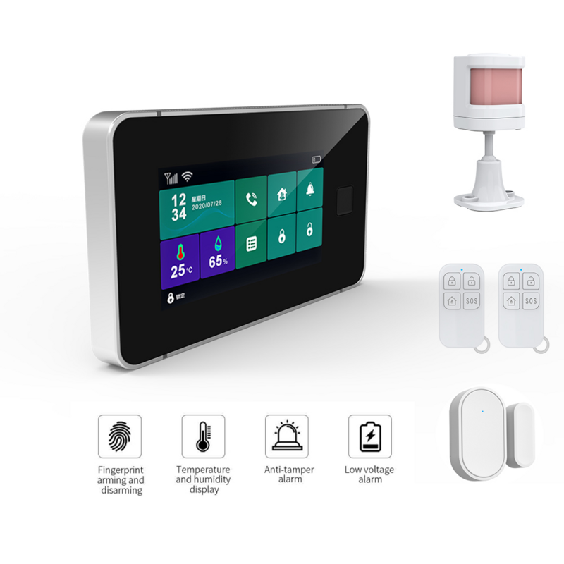 Wifi GSM Sistema de Alarme de Segurança Sem Fio Home Anti-roubo com S0S Um Botão Chamada de Emergência Botão Tuya App Alarm Host