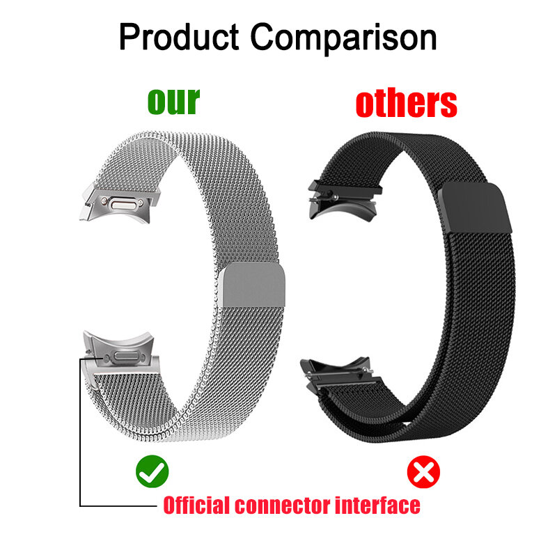 Pulseira de laço milanesa para Samsung Galaxy Watch, Band, Strap, 6, 5, 4, 5 Pro, clássico, 20mm, 47mm, 43mm, 40mm, 44mm, 45mm