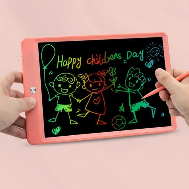 Tableta de dibujo LCD con batería para niños, Tablet de escritura con botón de borrado, almohadilla impermeable para garabatos, protección ocular, Educación Temprana