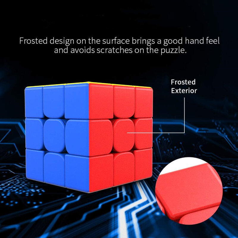 Moyu Cubing Classroom Meilong 3/3C 3x3 Magic Stickerless 3 Layers Speed Cube Solid Durable & Stickerless Frosted