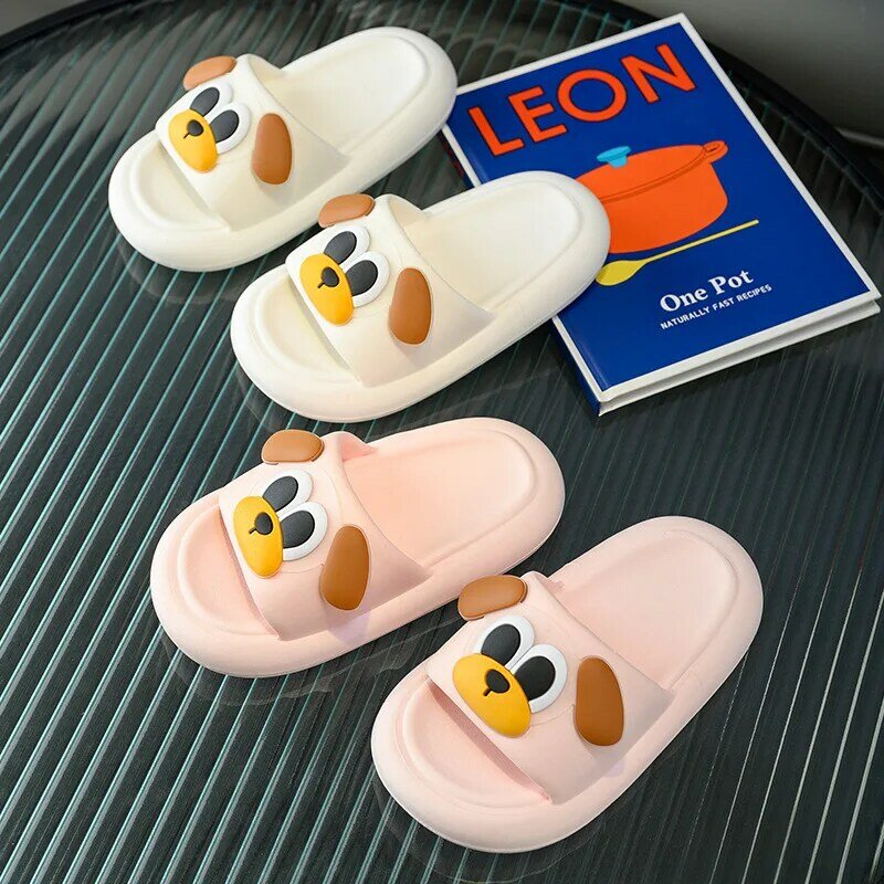 Children's Slippers Summer Cartoon Dog Non-slip Casual Soft Slippers Breathable Home Bathroom Slipper Kids Shoes For Girls Boys