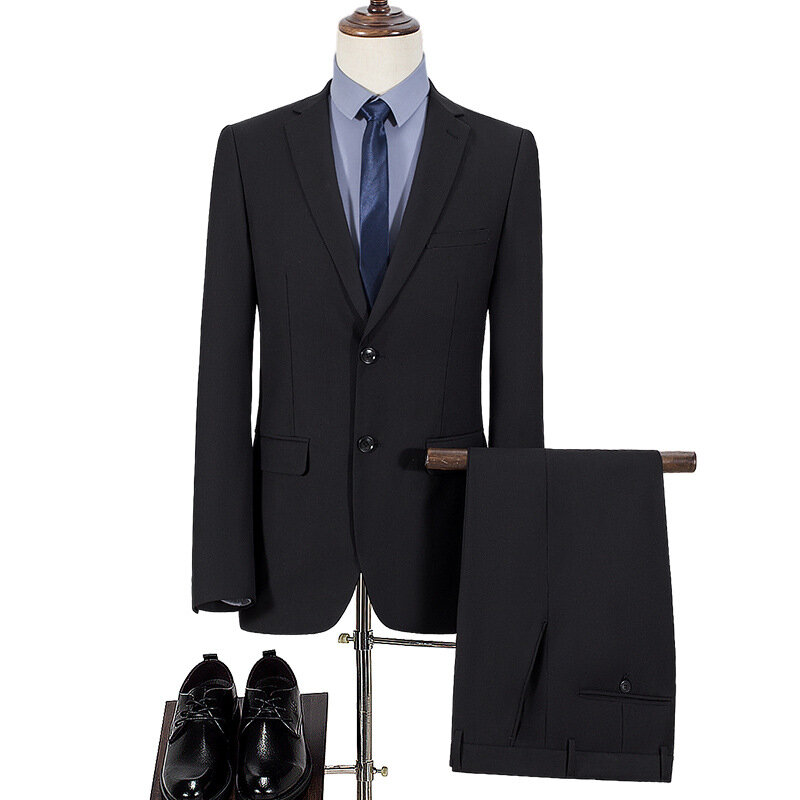 Suit set for men's spring and autumn professional business interviews, formal attire for the groom, best man, and full set of s