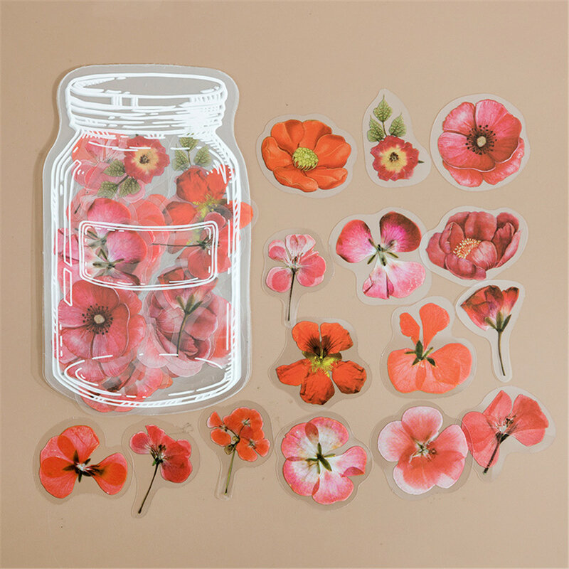 35 pz Pet adesivi decorativi trasparenti segnalibro adesivi multiuso Scrapbook Decor adesivi fai da te fiore secco campione Clip
