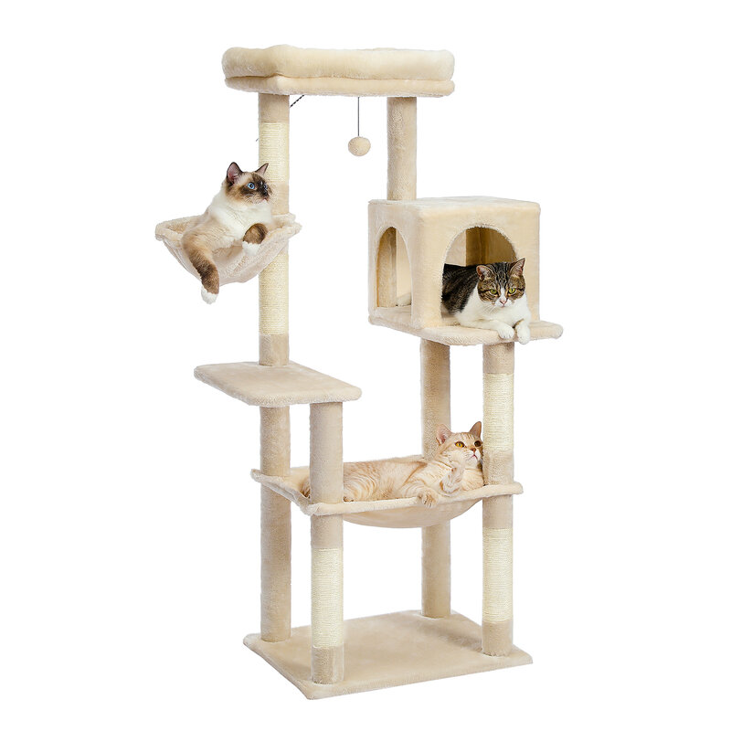 Gato de estimação pulando brinquedo com escada arranhando árvore de escalada de madeira para gato quadro de escalada gato mobiliário riscando pós #0201