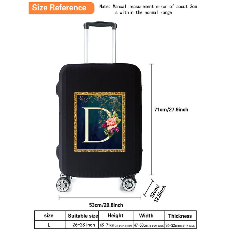 18-32 Inch Capacity Travel Essentials Bag Travel Accessories Trolley Case Protective Cover Flower Letter Series Printed Pattern