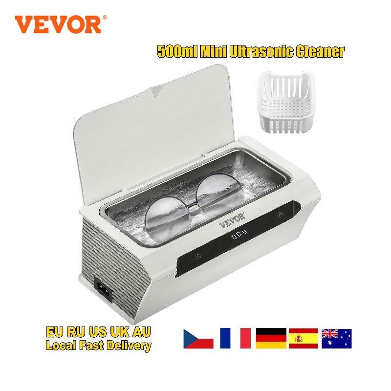 VEOVR 500Ml Pembersih Ultrasonik Mini Portabel Mesin Cuci Ultrasound Bath Sonic Alat Pembersih untuk Kacamata Peralatan Rumah
