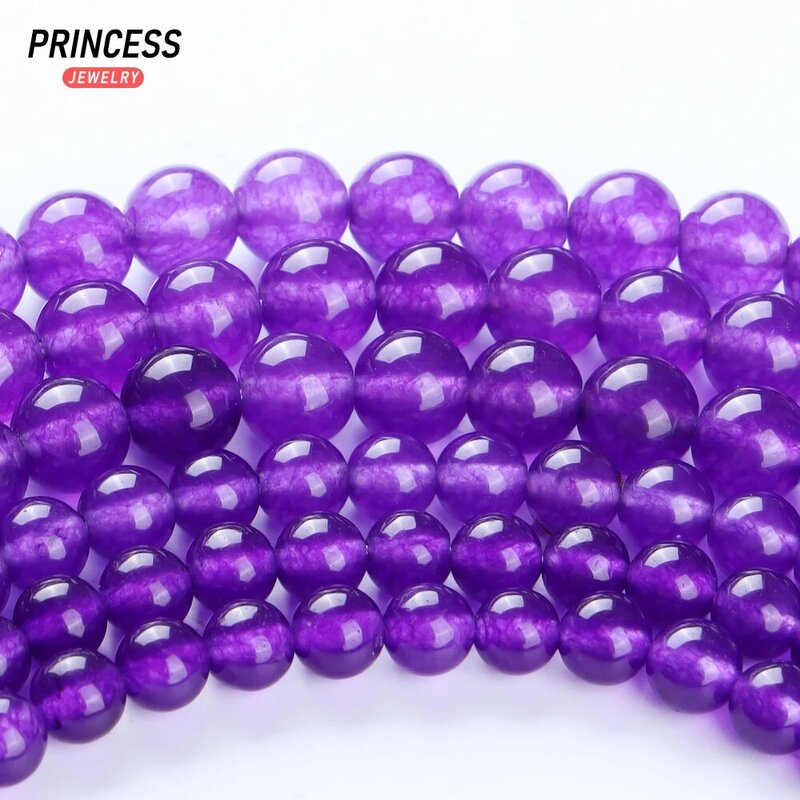 A++ Natural Clear Purple Agate Chalcedony Stone Beads for Jewelry Making Bracelets Necklace DIY Accessories Free Delivery