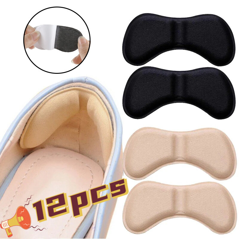 12 Pcs Heel Insoles Patch Pain Relief Anti-wear Cushion Pads Feet Care Heel Protector Adhesive Back Sticker Shoes Insert Insole